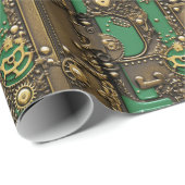 Steampunk Book Industrial Green Cadeaupapier (Rol Hoek)