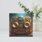 Steampunk Boom Box Radio Kaart (Staand voorkant)