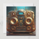 Steampunk Boom Box Radio Kaart (Achterkant)
