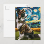 Steampunk Border Collie in de Sterrennacht Briefkaart (Voorkant / Achterkant)