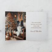 Steampunk Border Collie Kerstmis Kaart (Binnen)