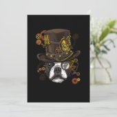 Steampunk Boston Terrier Dog Shirt Steampunk Lover Aankondiging (Staand voorkant)