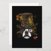 Steampunk Boston Terrier Dog Shirt Steampunk Lover Aankondiging (Voorkant / Achterkant)