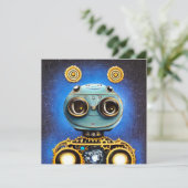 Steampunk Bot Kaart (Staand voorkant)