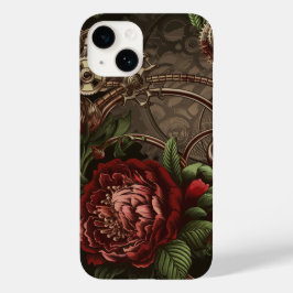 Steampunk Botanische Elegantie Tandwielen en Bloei Case-Mate iPhone 14 Hoesje