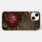 Steampunk Botanische Elegantie Tandwielen en Bloei Case-Mate iPhone Case (Achterkant (horizontaal))