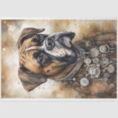 Steampunk Boxer Dog 1 Decoupage papier (Voorkant)