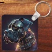 Steampunk Boxer Dog Sleutelhanger (Achterkant)