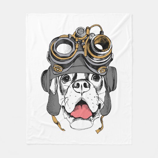 Steampunk Boxer Fleece Deken (Voorkant)