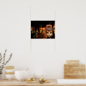 Steampunk Boy en Robot Dog Original Scifi fantasy Poster (Keuken)