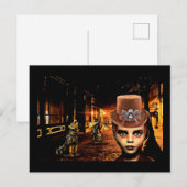 Steampunk Boy Robot Dog time reis Original Scifi Briefkaart (Voorkant / Achterkant)