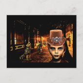Steampunk Boy Robot Dog time reis Original Scifi Briefkaart (Voorkant)