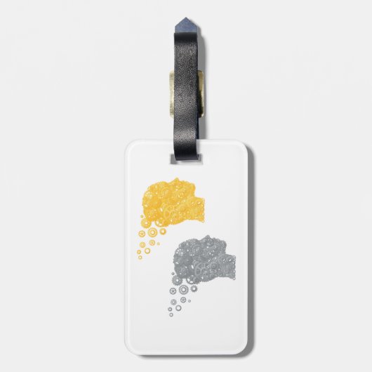 Steampunk Brain Power Cogwheel Heads Bagagelabel (Achterkant verticaal)