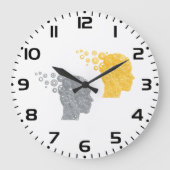 Steampunk Brain Power Cogwheel Heads Grote Klok (Voorkant)