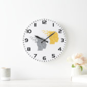 Steampunk Brain Power Cogwheel Heads Grote Klok (Huis)