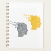 Steampunk Brain Power Cogwheel Heads Planner (Voorkant)