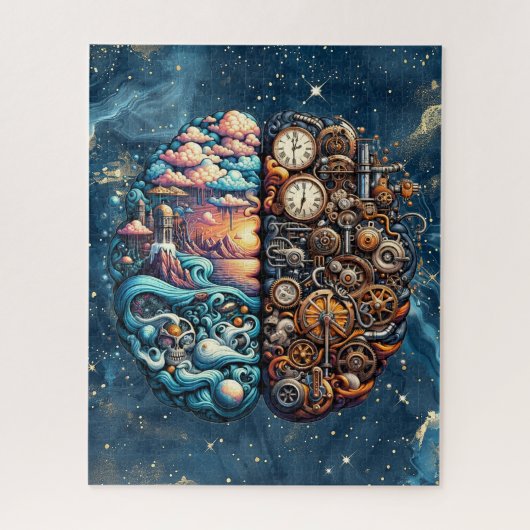 Steampunk brainstormpuzzel legpuzzel (Verticaal)