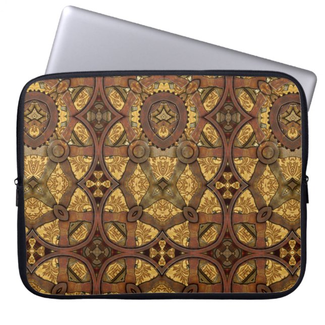 Steampunk Brass en Copper Gears Laptop Sleeve (Voorkant)