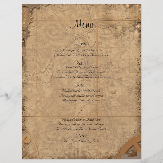 Steampunk Bride Wedding Menu (Voorkant)