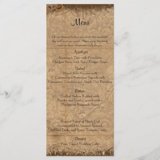  Steampunk Bride Wedding Menu (Voorkant)