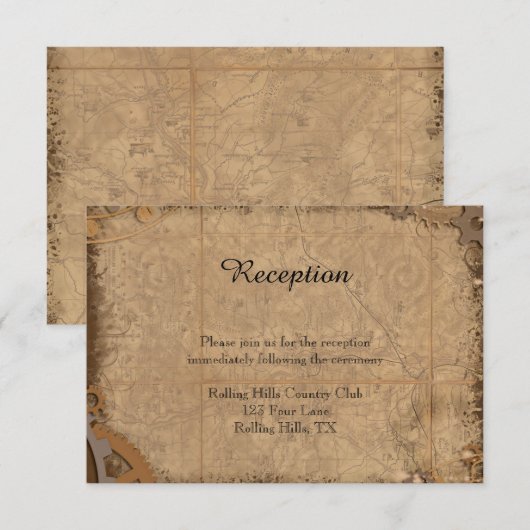  Steampunk Bride Wedding Reception Kaart (Voorkant / Achterkant)