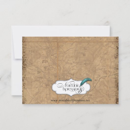  Steampunk Bride Wedding Reception Kaart (Achterkant)