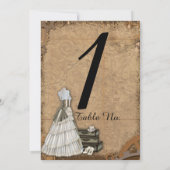 Steampunk Bride Wedding Table Number Kaart (Achterkant)