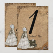 Steampunk Bride Wedding Table Number Kaart (Voorkant / Achterkant)
