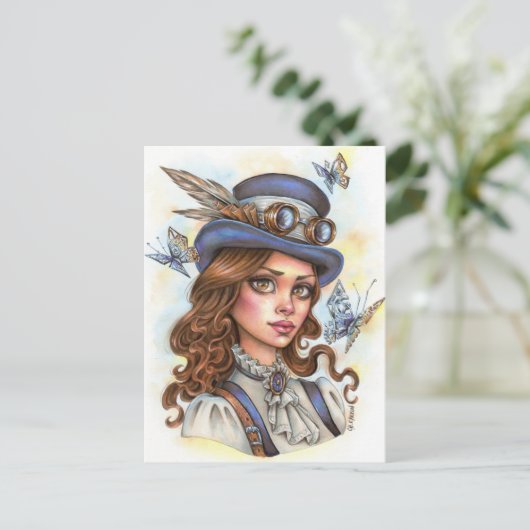 Steampunk Briefkaart (Staand voorkant)