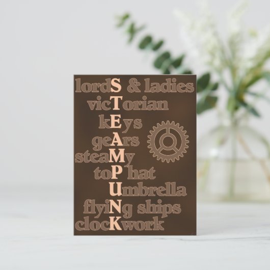 Steampunk Briefkaart (Staand voorkant)