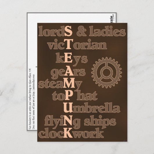 Steampunk Briefkaart (Voorkant / Achterkant)