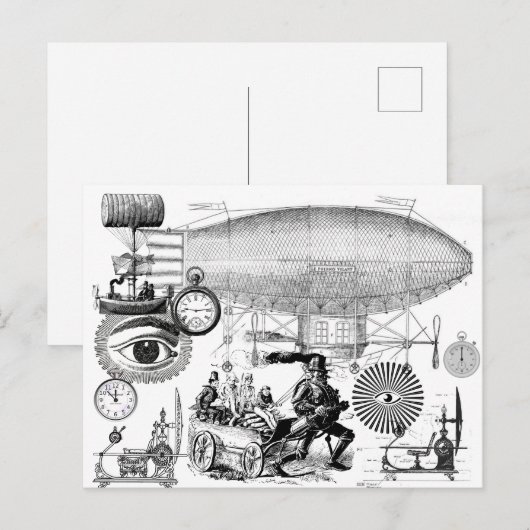 Steampunk Briefkaart (Voorkant / Achterkant)