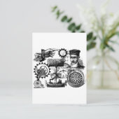 steampunk briefkaart (Staand voorkant)