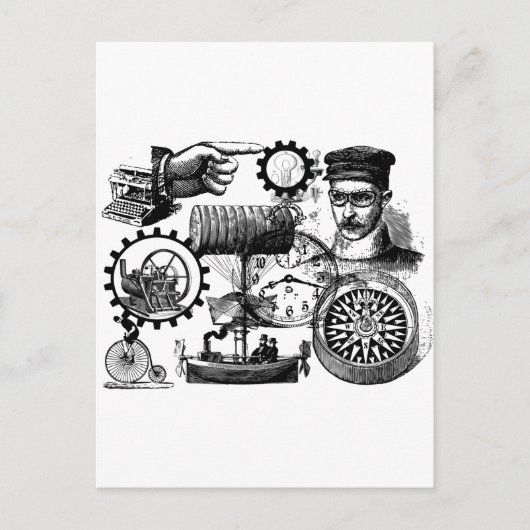 steampunk briefkaart (Voorkant)