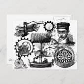 steampunk briefkaart (Voorkant / Achterkant)