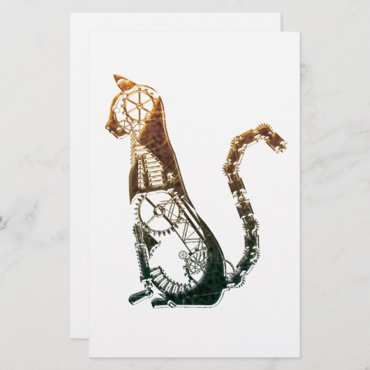 Steampunk briefpapier (Voorkant / Achterkant)