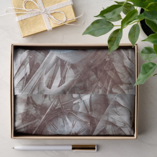 Steampunk Bright Blauw oog en klokken Tissuepapier (Geschenk)