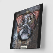Steampunk British Bulldog Clock Vierkante Klok (Hoek)