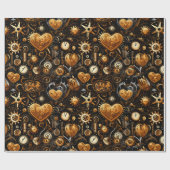 Steampunk brons koper Victoriaans Cadeaupapier (Vlak)