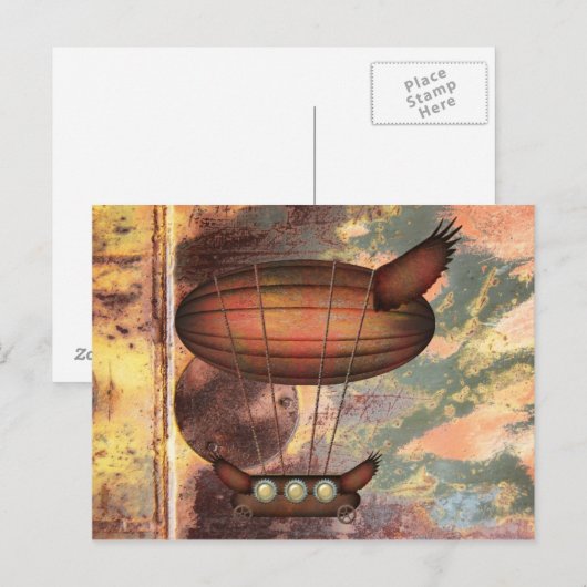 Steampunk  Bronze Airship Briefkaart (Voorkant / Achterkant)