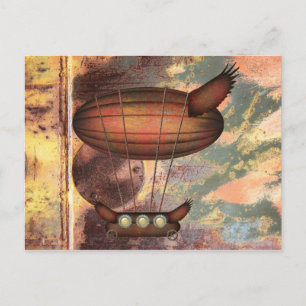 Steampunk  Bronze Airship Briefkaart