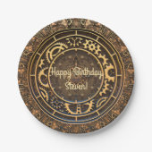 Steampunk Bronze Gears Filigree  Papieren Bordje (Voorkant)