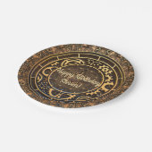 Steampunk Bronze Gears Filigree Papieren Bordje (Gekanteld)