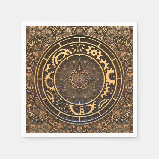 Steampunk Bronze Gears Filigree Servet (Voorkant)