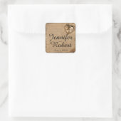  Steampunk Bruid Bruiloft Envelope Seal Vierkante Sticker (Tas)