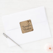  Steampunk Bruid Bruiloft Envelope Seal Vierkante Sticker (Envelop)