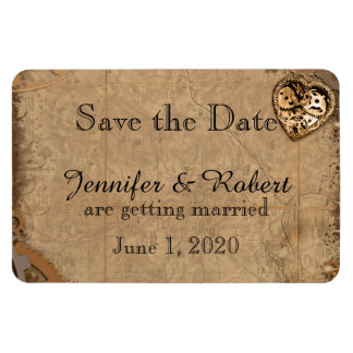  Steampunk Bruid Bruiloft Save the Date Magneet