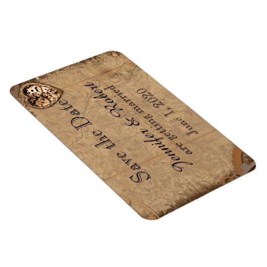  Steampunk Bruid Bruiloft Save the Date Magneet (Rechterzijde)