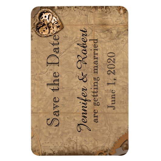  Steampunk Bruid Bruiloft Save the Date Magneet (Verticaal)