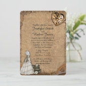 Steampunk bruid bruiloft uitnodiging (Staand voorkant)